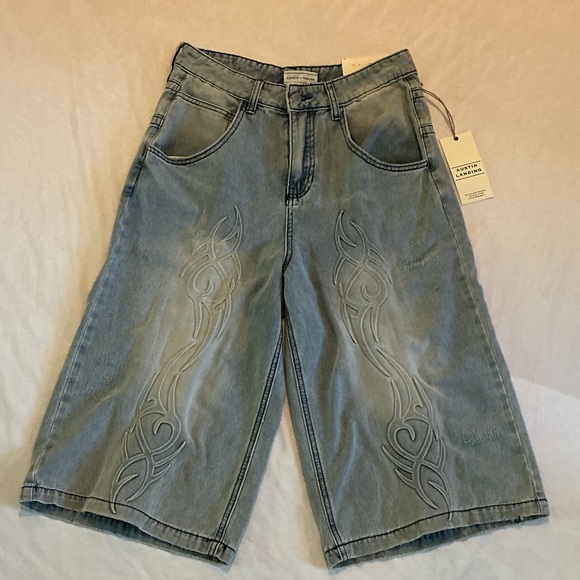 Austin Landing Wide Leg High Rise Loose Fit Jorts Size 7 NWT - Picture 1 of 12